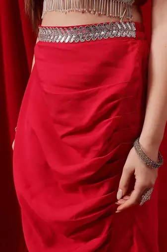 Embellished Round Neck Top & Skirt Co-Ords