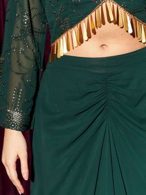 Embroidered V-Neck Top With Skirts 3