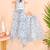 Sky blue floral kota doria peplum top & flared palazzo set