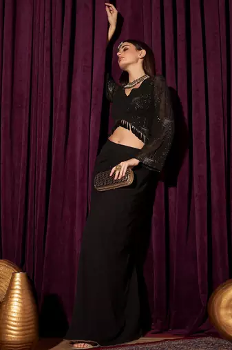 Embellished Beads & Stones Ready To Wear Lehenga & Coli