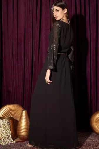 Embellished Beads & Stones Ready To Wear Lehenga & Coli