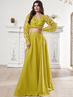 Embroidered Organza Top & Flared Maxi Skirt Co-Ord Set 1