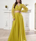 Embroidered Organza Top & Flared Maxi Skirt Co-Ord Set