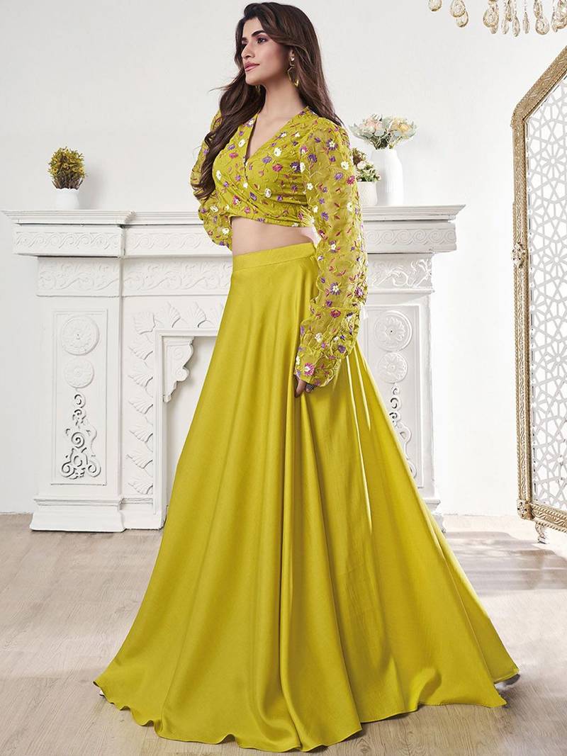 Embroidered Organza Top & Flared Maxi Skirt Co-Ord Set