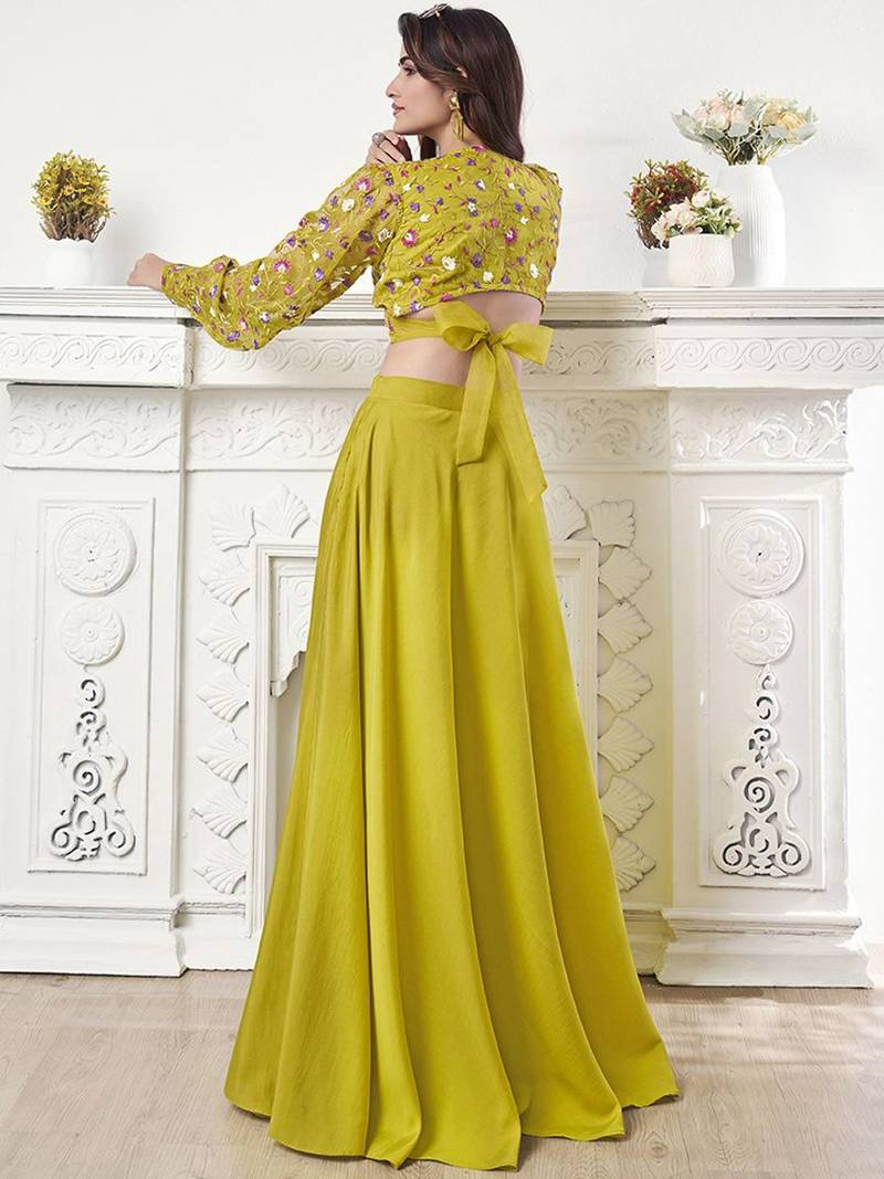 Embroidered Organza Top & Flared Maxi Skirt Co-Ord Set