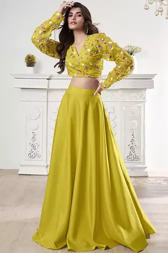 Embroidered Organza Top & Flared Maxi Skirt Co-Ord Set