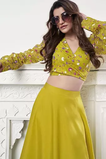 Embroidered Organza Top & Flared Maxi Skirt Co-Ord Set