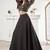 Black colour Thread Embroidered V-Neck crop top lehenga choli