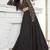 Black colour Thread Embroidered V-Neck crop top lehenga choli