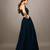 Women Stylish Navy Blue Embellished Top with Solid Skirt