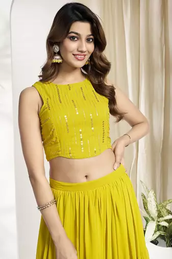 Embroidered Top With Skirt Co-Ords
