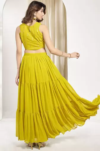 Embroidered Top With Skirt Co-Ords