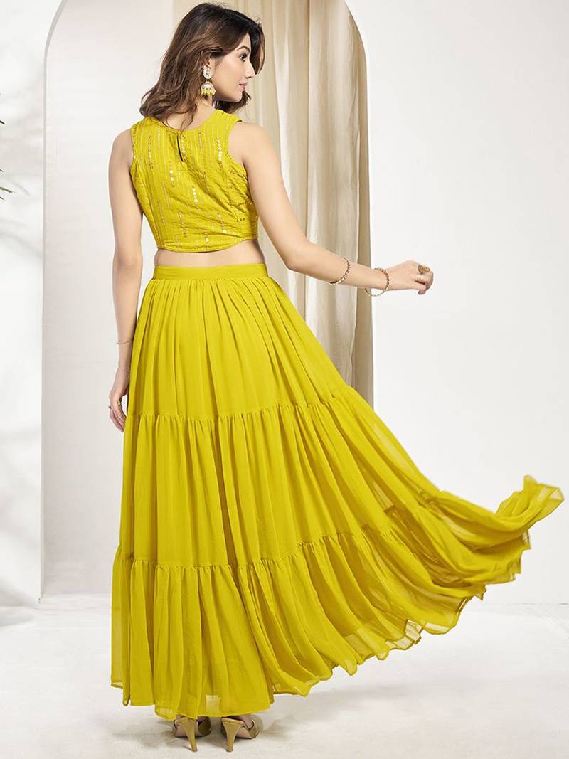 Embroidered Top With Skirt Co-Ords