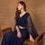 Women Striped Thread and Sequinned Embroidered Top with Skirt Co-Ords Set