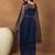 Women Striped Thread and Sequinned Embroidered Top with Skirt Co-Ords Set
