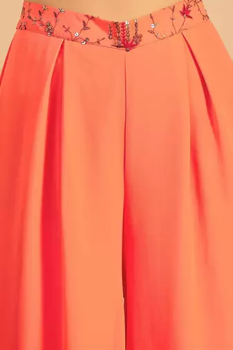 Embroidered Top, Palazzo With Shrug Co-Ords