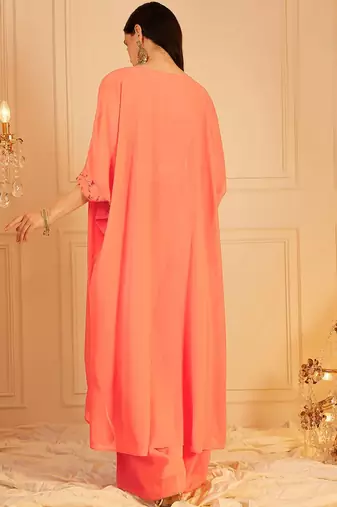 Embroidered Top, Palazzo With Shrug Co-Ords