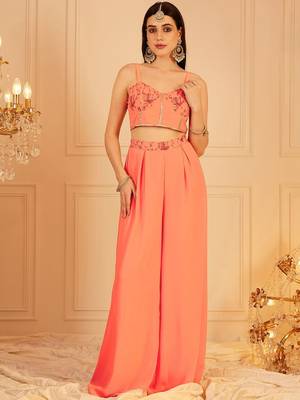 Embroidered Top, Palazzo With Shrug Co-Ords 7