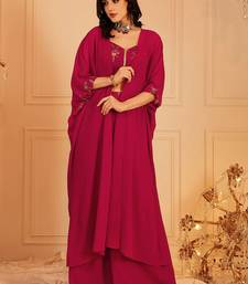 Embroidered Top & Palazzos With Shrug Co-Ords