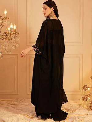 Embroidered Top & Palazzo With Shrug Co-Ords 5