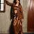 Brown Embellished Sleeveless Shrug With Top & Skirt Co-Ord Set