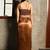Brown Embellished Sleeveless Shrug With Top & Skirt Co-Ord Set