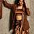 Brown Embellished Sleeveless Shrug With Top & Skirt Co-Ord Set