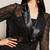 Black Embellished Shirt Collar Top & Skirt With Jacket Co-Ord Set