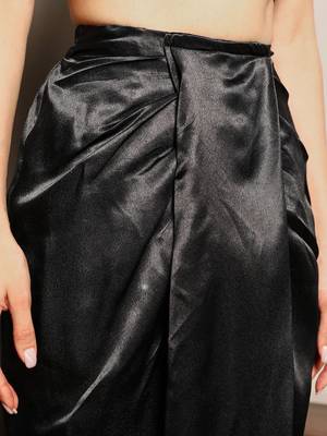 Black Embellished Shirt Collar Top & Skirt With Jacket Co-Ord Set 6