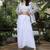 White Embellished Round Neck Top & Skirt With Shrug Co-ords
