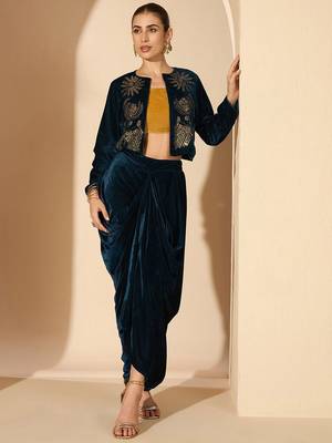 Velvet Embellished Top with Trousers 1