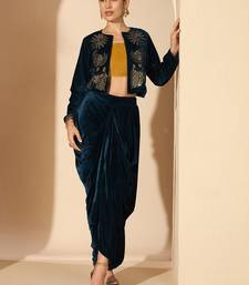 Velvet Embellished Top with Trousers