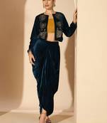 Velvet Embellished Top with Trousers