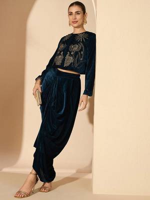 Velvet Embellished Top with Trousers 4