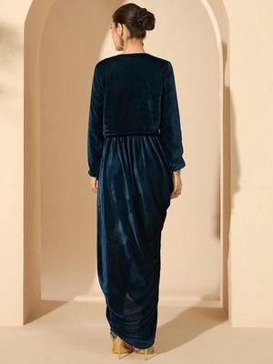 Velvet Embellished Top with Trousers 5