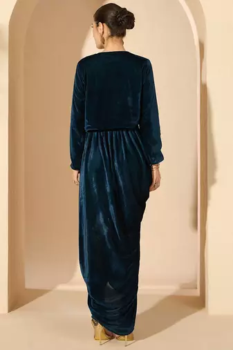 Velvet Embellished Top with Trousers