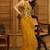 Mustard Printed V Neck Top With Skirt Co-Ords