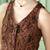 Brown Printed Waistcoat With Skirt Satin Co-Ords