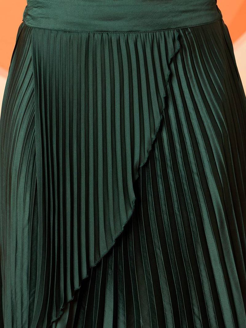 Brocade V-Neck Brocade Top With Skirt