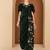 Embellished V-Neck Top With Draped Skirt