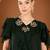 Embellished V-Neck Top With Draped Skirt