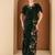 Embellished V-Neck Top With Draped Skirt