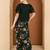 Embellished V-Neck Top With Draped Skirt