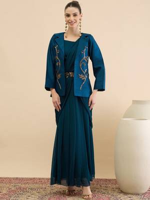 Embellished Top Skirt & Coat Set 5