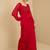 Red Embellished Square Neck Top With Skirt