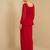 Red Embellished Square Neck Top With Skirt