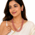 Red coral & white pearl 3-layer necklace and earrings set