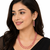 Double strand pearl and red coral bead necklace set with earrings