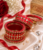 Red Silk Thread Bangle Set