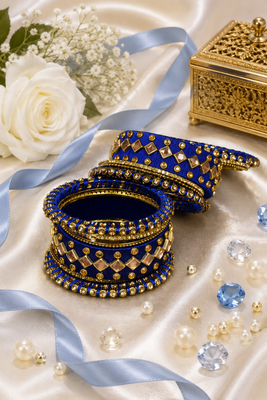 Blue silk thread bangle set 1